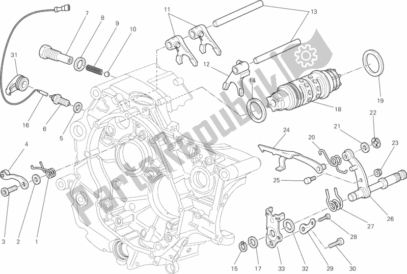 Todas as partes de Shift Cam - Garfo do Ducati Monster 696 Anniversary 2013